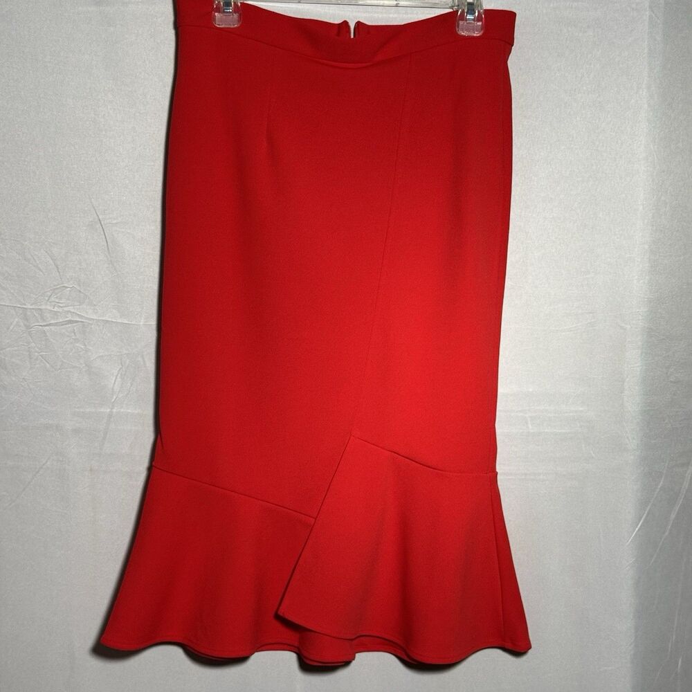 Jemma Red Mermaid Hem Pencil Skirt Size Small Career Cocktail Stretch Casual